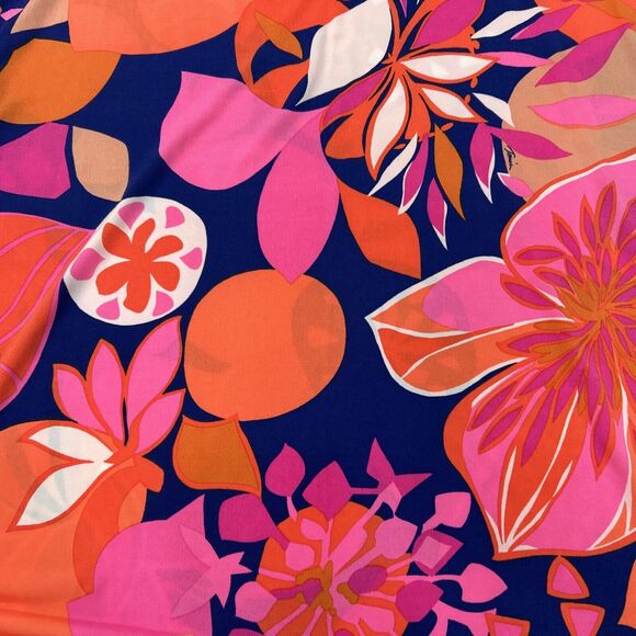 Trina Turk Womens XS Pink Orange Cover Up Dress Blossoms Resortwear Short Sleeve - Picture 3 of 11